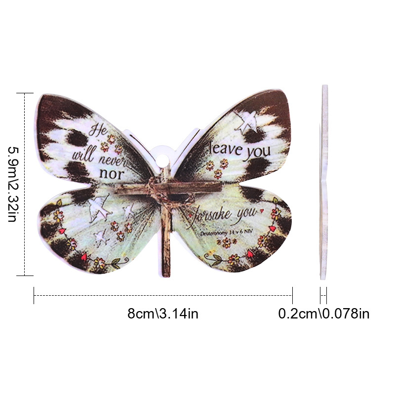 Unique Christian Cross Butterfly Car Charm - A Stylish Rearview Mirror Ornament
