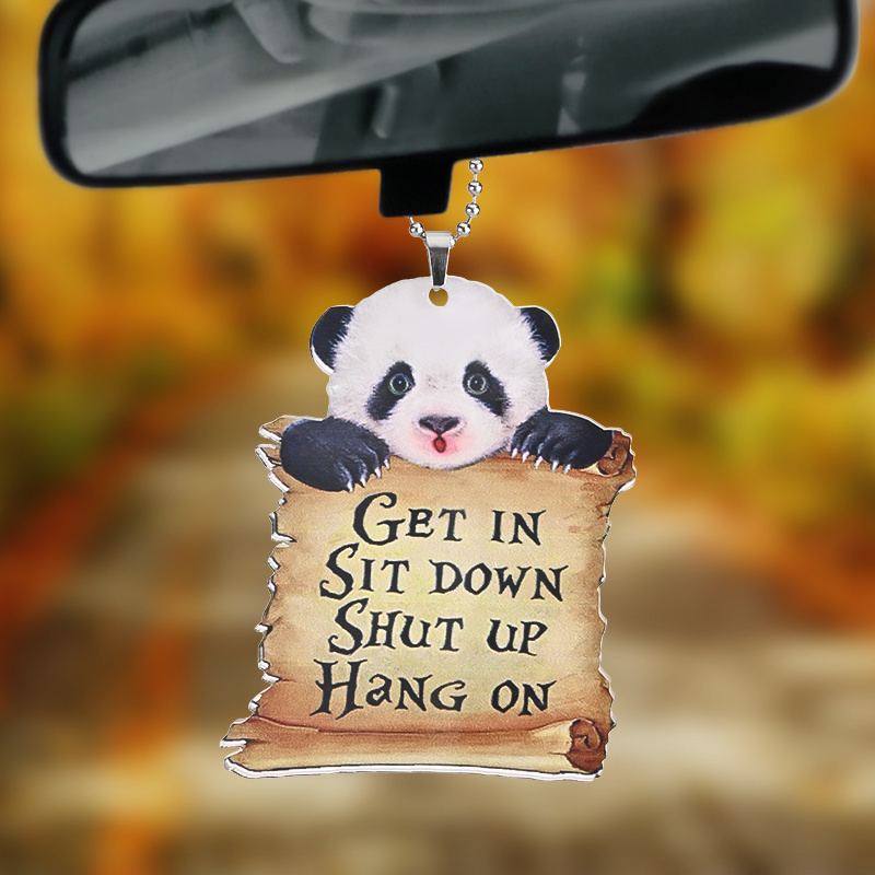 Adorable Panda Car Charm - Perfect for Rearview Mirrors, Seats, and Windows!
