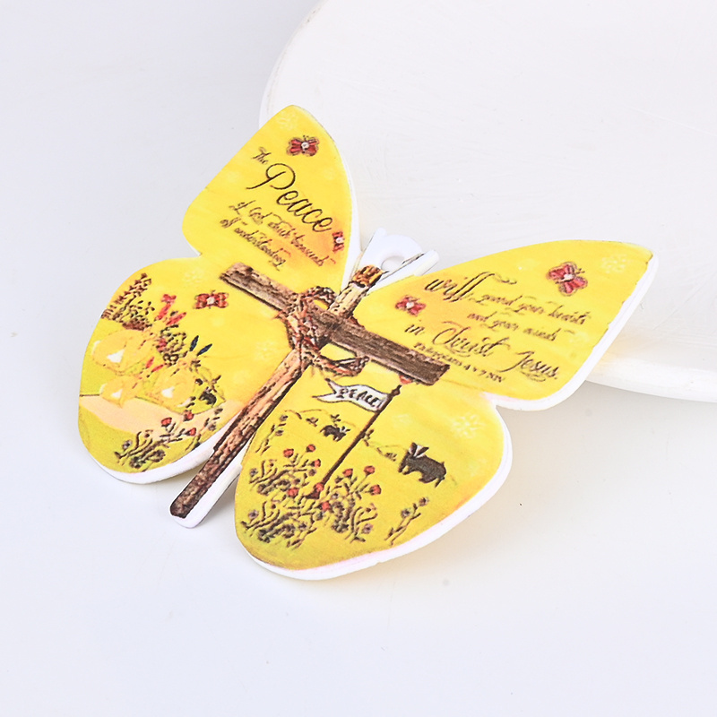 1pc Stylish Cross Butterfly Car Rearview Mirror Hanging Ornament - Add a Touch of Luck to Your Car!
