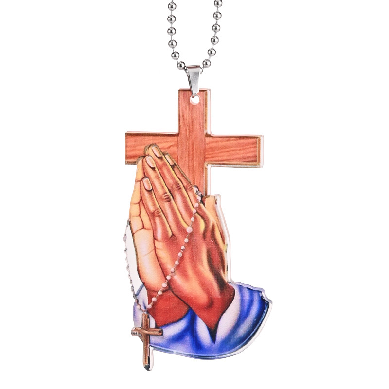 Unique Christian Cross Car Interior Rearview Mirror Pendant - Perfect for Home Wall Decoration & Car Keychain Accessories!