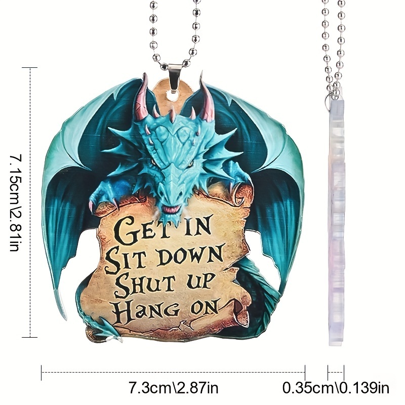 Add a Magical Touch to Your Car with this Blue Double-wing Dragon Car Hanging Ornament!
