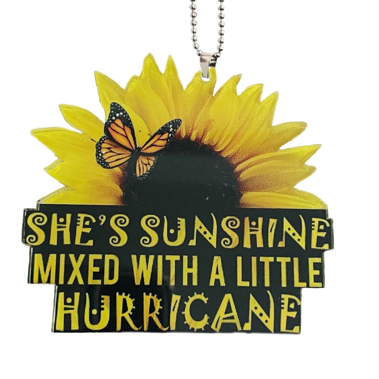 Sunflower Butterfly Letter Pendant