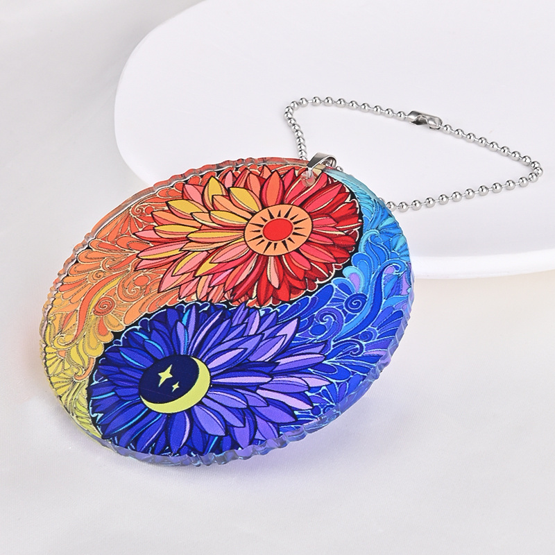 Unique Sun Moon Tai Chi Hanging Jewelry - Perfect for Car Accessories, Rearview Mirror, Keychain & Schoolbag!