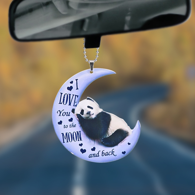 Panda Moon Car Hanging Decoration - Add Charm to Your Rear View Mirror & Windows!