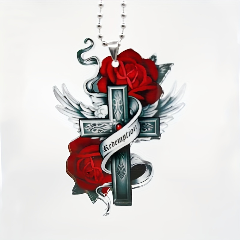 Flying Wing Rose Flower Pendant