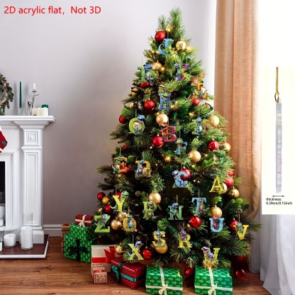 【🎄 Early Christmas Sale 50% OFF】🦕 Christmas Dinosaur Ornaments 26 Letter Cartoon Pendant