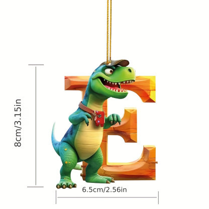 【🎄 Early Christmas Sale 50% OFF】🦕 Christmas Dinosaur Ornaments 26 Letter Cartoon Pendant