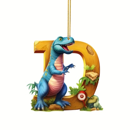 【🎄 Early Christmas Sale 50% OFF】🦕 Christmas Dinosaur Ornaments 26 Letter Cartoon Pendant
