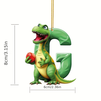 【🎄 Early Christmas Sale 50% OFF】🦕 Christmas Dinosaur Ornaments 26 Letter Cartoon Pendant