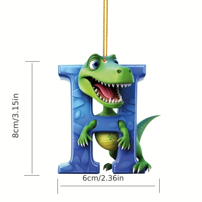 【🎄 Early Christmas Sale 50% OFF】🦕 Christmas Dinosaur Ornaments 26 Letter Cartoon Pendant