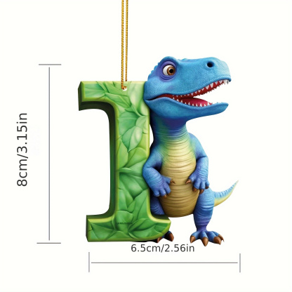 【🎄 Early Christmas Sale 50% OFF】🦕 Christmas Dinosaur Ornaments 26 Letter Cartoon Pendant