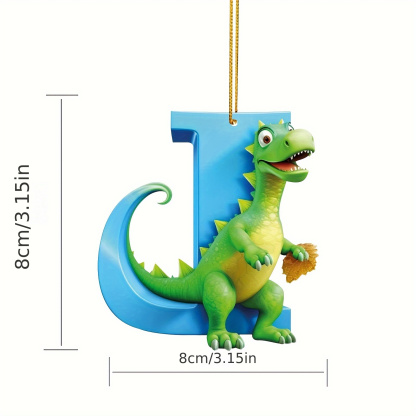 【🎄 Early Christmas Sale 50% OFF】🦕 Christmas Dinosaur Ornaments 26 Letter Cartoon Pendant