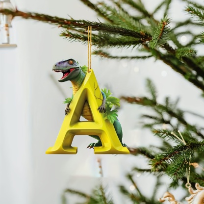 【🎄 Early Christmas Sale 50% OFF】🦕 Christmas Dinosaur Ornaments 26 Letter Cartoon Pendant