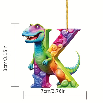 【🎄 Early Christmas Sale 50% OFF】🦕 Christmas Dinosaur Ornaments 26 Letter Cartoon Pendant