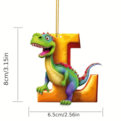 【🎄 Early Christmas Sale 50% OFF】🦕 Christmas Dinosaur Ornaments 26 Letter Cartoon Pendant