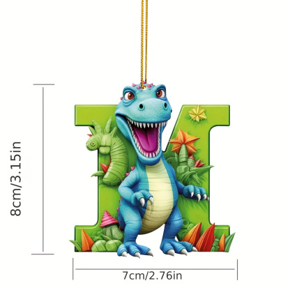 【🎄 Early Christmas Sale 50% OFF】🦕 Christmas Dinosaur Ornaments 26 Letter Cartoon Pendant