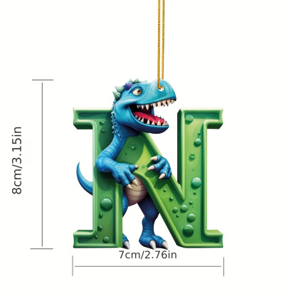 【🎄 Early Christmas Sale 50% OFF】🦕 Christmas Dinosaur Ornaments 26 Letter Cartoon Pendant