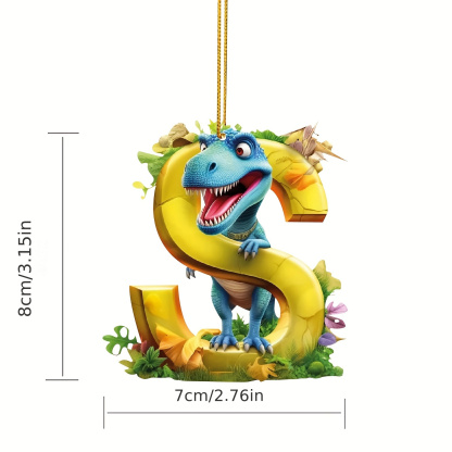 【🎄 Early Christmas Sale 50% OFF】🦕 Christmas Dinosaur Ornaments 26 Letter Cartoon Pendant
