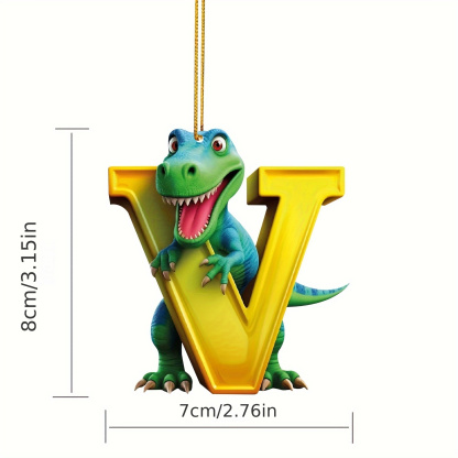 【🎄 Early Christmas Sale 50% OFF】🦕 Christmas Dinosaur Ornaments 26 Letter Cartoon Pendant