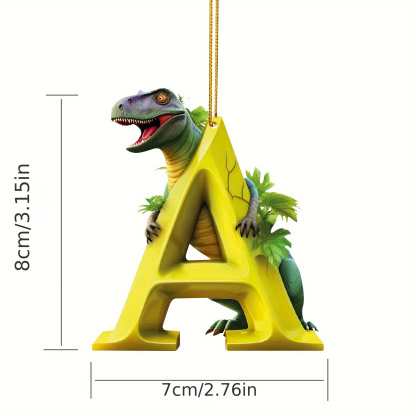 【🎄 Early Christmas Sale 50% OFF】🦕 Christmas Dinosaur Ornaments 26 Letter Cartoon Pendant