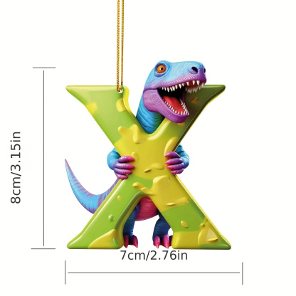 【🎄 Early Christmas Sale 50% OFF】🦕 Christmas Dinosaur Ornaments 26 Letter Cartoon Pendant