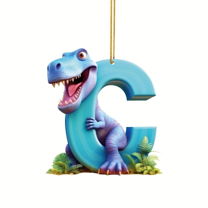 【🎄 Early Christmas Sale 50% OFF】🦕 Christmas Dinosaur Ornaments 26 Letter Cartoon Pendant