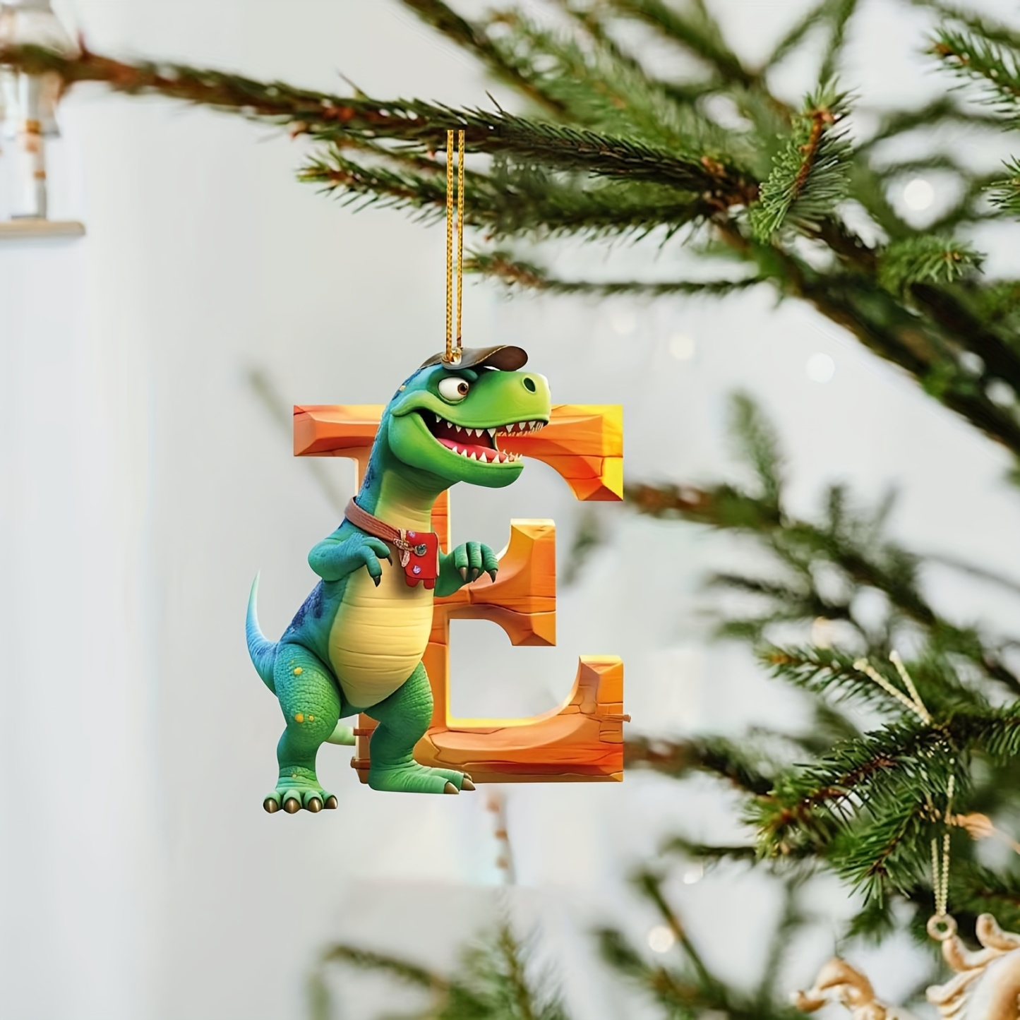 【🎄 Early Christmas Sale 50% OFF】🦕 Christmas Dinosaur Ornaments 26 Letter Cartoon Pendant
