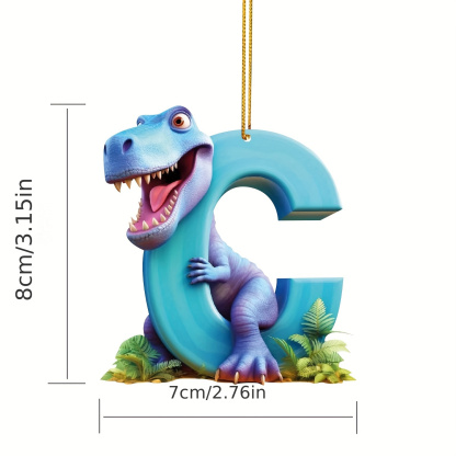 【🎄 Early Christmas Sale 50% OFF】🦕 Christmas Dinosaur Ornaments 26 Letter Cartoon Pendant