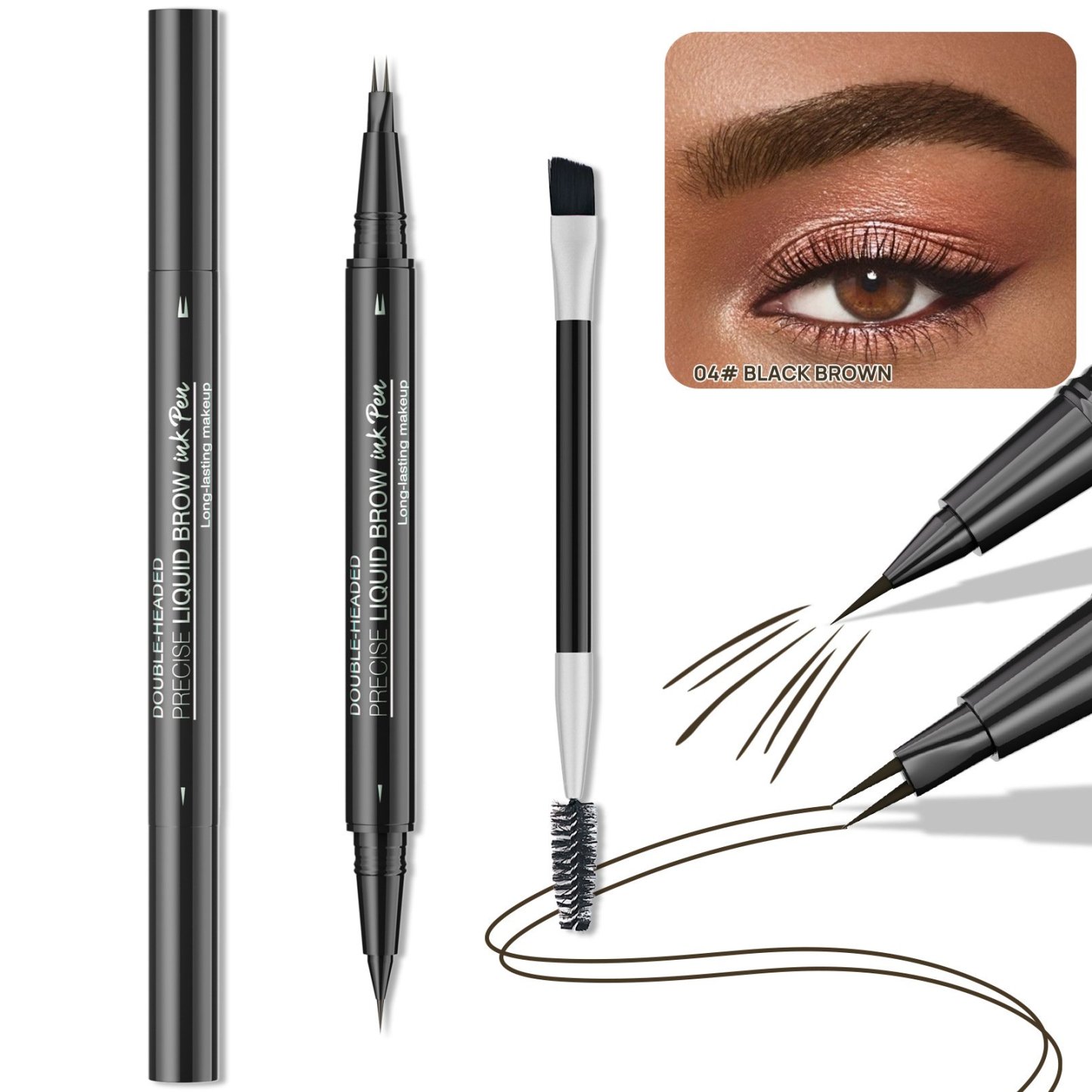 ❤️Last Day 49% OFF!❤️🔥2-in-1 Dual-Ended Curved Eyebrow Pen