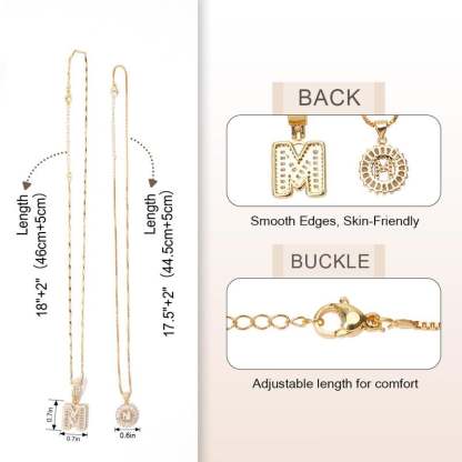 💍Last Day Only $15.99 & 2 Pack💍 Initial Letter Pendant Necklaces-Best Gift for your friends💝