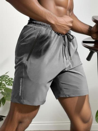💥Only $16.98 Last Day Promotion💥Men's Letter Print Drawstring Waist Shorts🎁