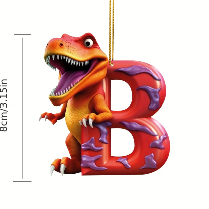 【🎄 Early Christmas Sale 50% OFF】🦕 Christmas Dinosaur Ornaments 26 Letter Cartoon Pendant