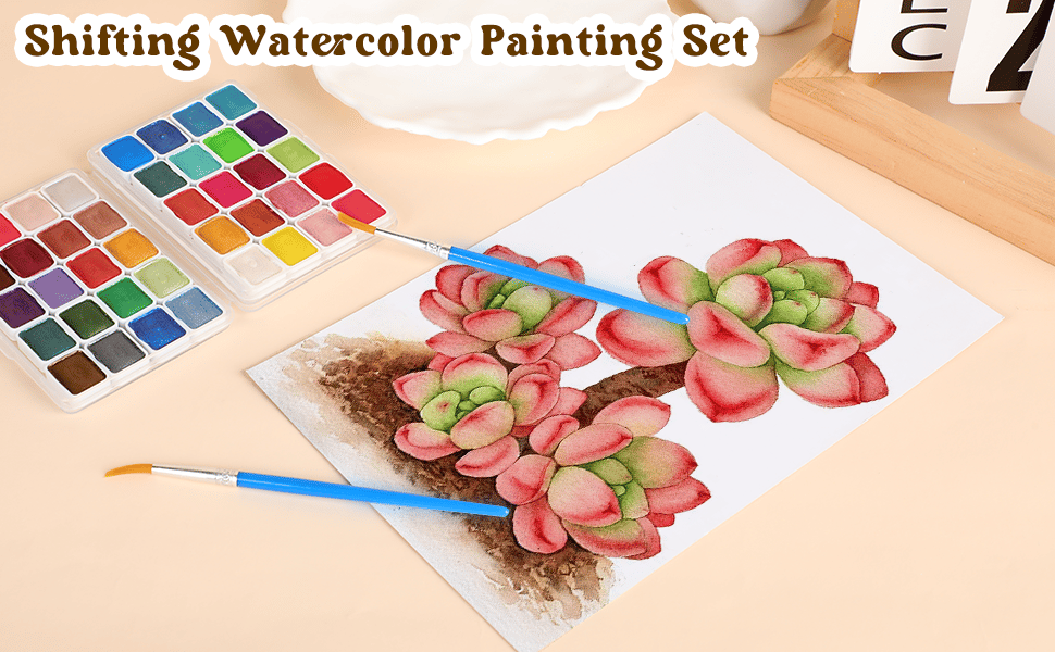2Pcs Shifting Watercolor Painting Set