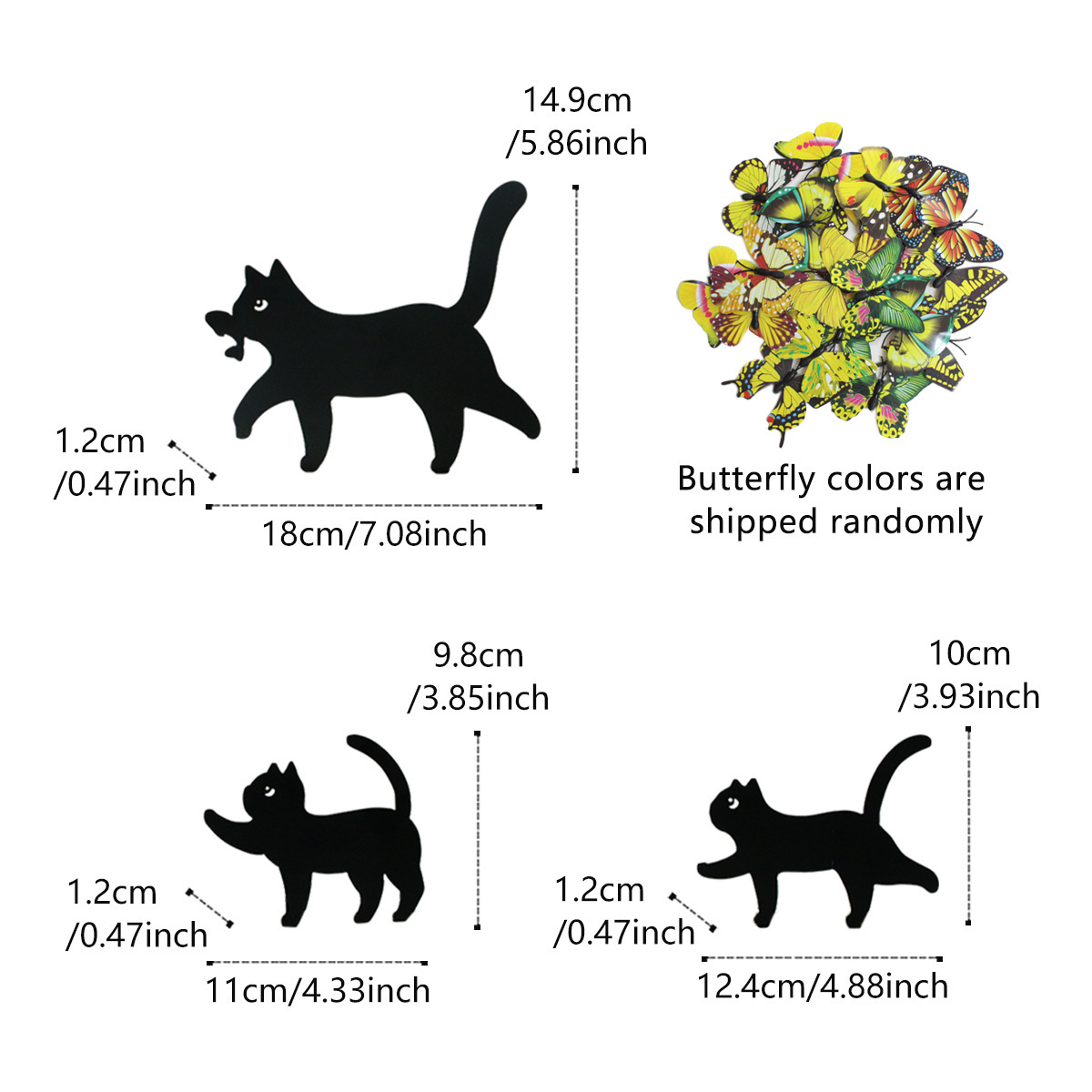 🐈‍⬛ Black Cat Silhouette Garden Decor (Set of 3)