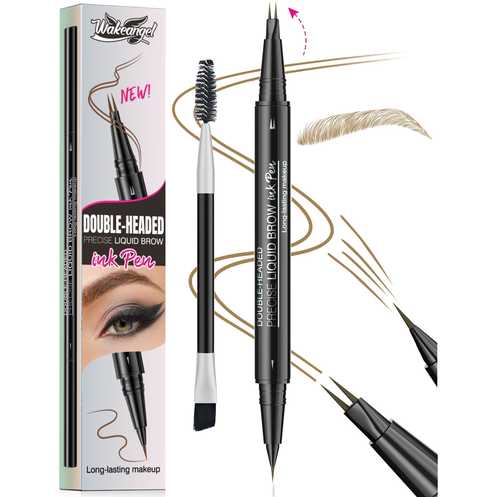 ❤️Last Day 49% OFF!❤️🔥2-in-1 Dual-Ended Curved Eyebrow Pen
