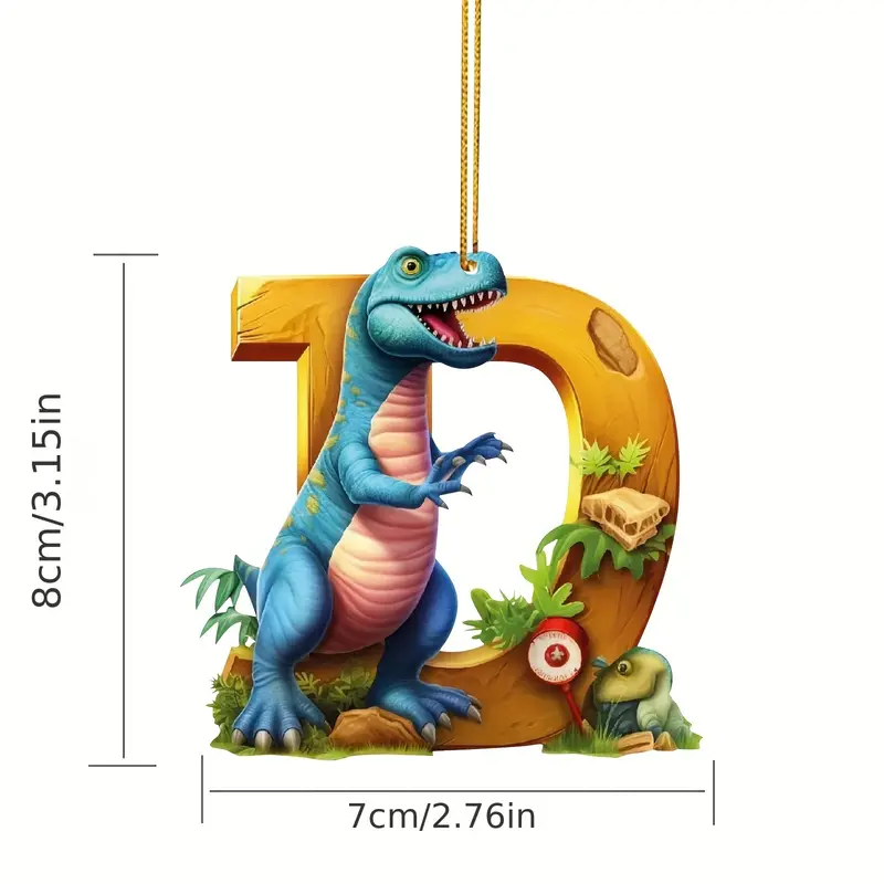 【🎄 Early Christmas Sale 50% OFF】🦕 Christmas Dinosaur Ornaments 26 Letter Cartoon Pendant