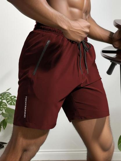 💥Only $16.98 Last Day Promotion💥Men's Letter Print Drawstring Waist Shorts🎁