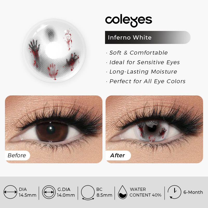 Coleyes Inferno White 6-Month Cosplay Colored Contacts - image 7