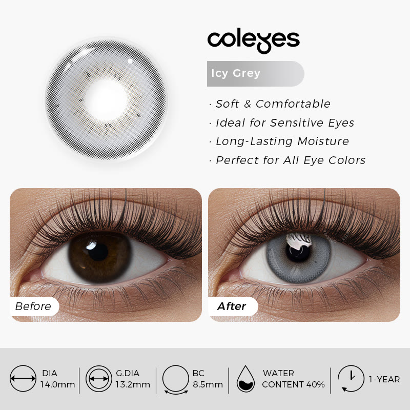 Coleyes Icy Grey Prescription Yearly Colored Contacts - image 11