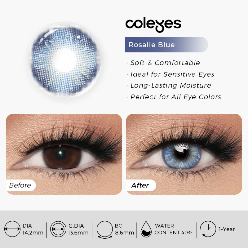 Coleyes Rosalie Blue Yearly Prescription Colored Contacts - image 4