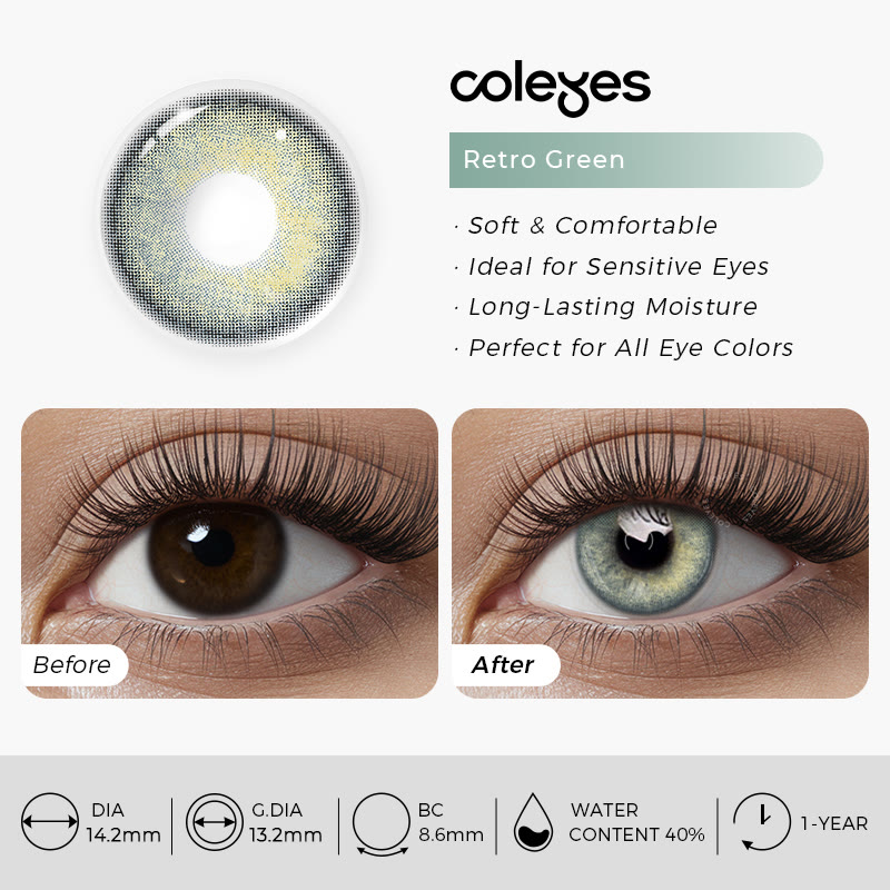 Coleyes Retro Green Yearly Colored Contacts - image 10