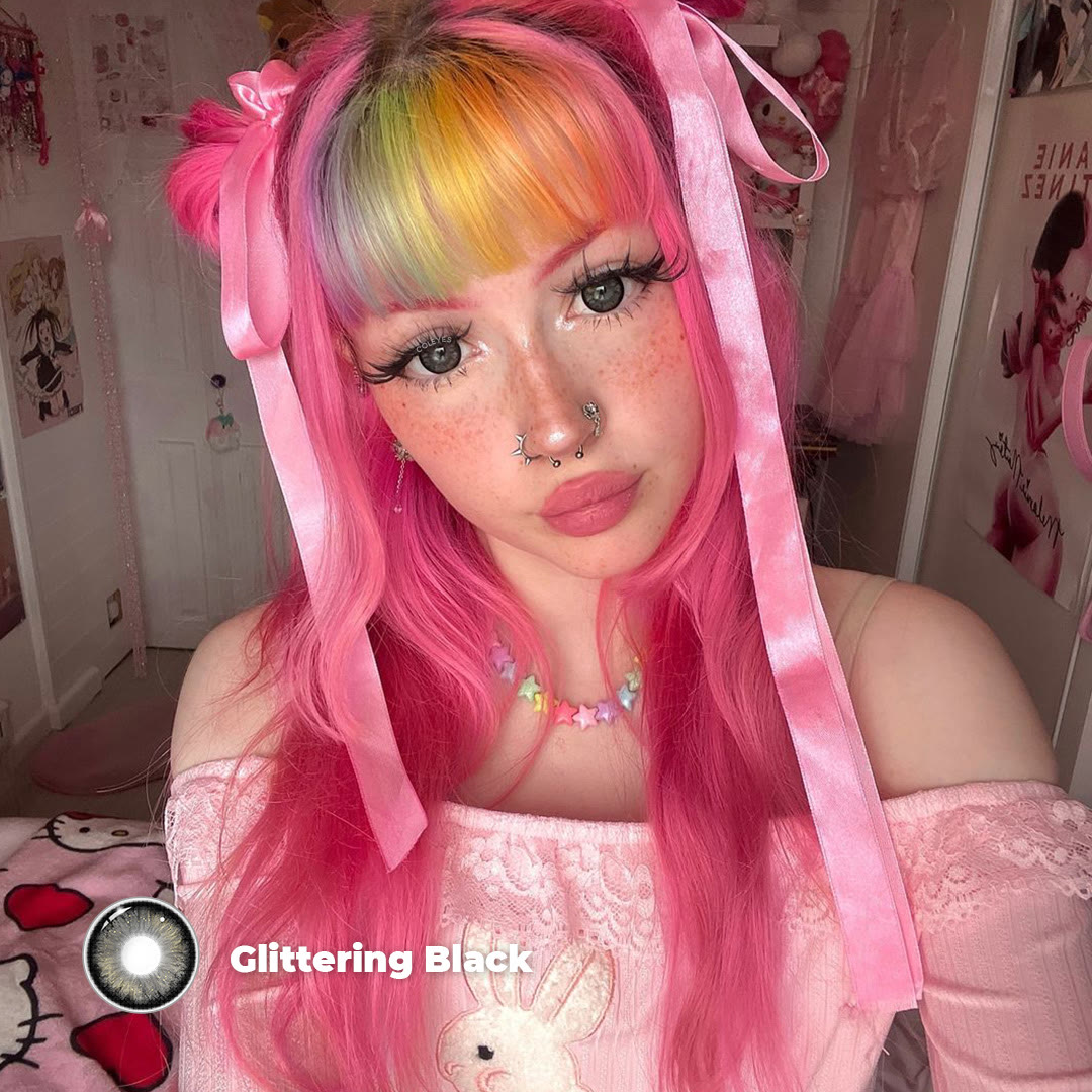 Coleyes Glittering Black Yearly Prescription Colored Contacts - image 4