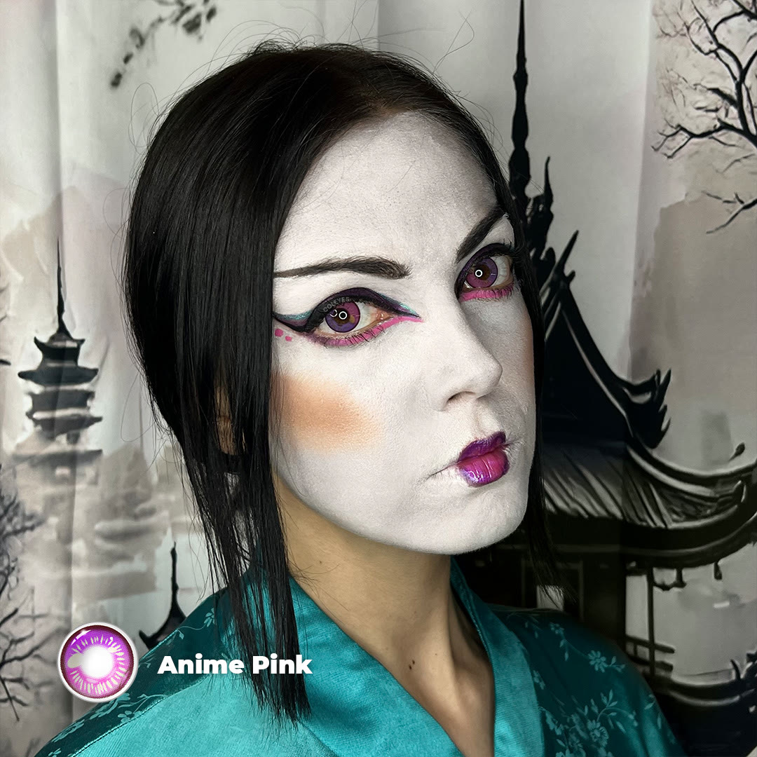 Coleyes Anime Pink Yearly Cosplay Prescription Colored Contacts - image 3