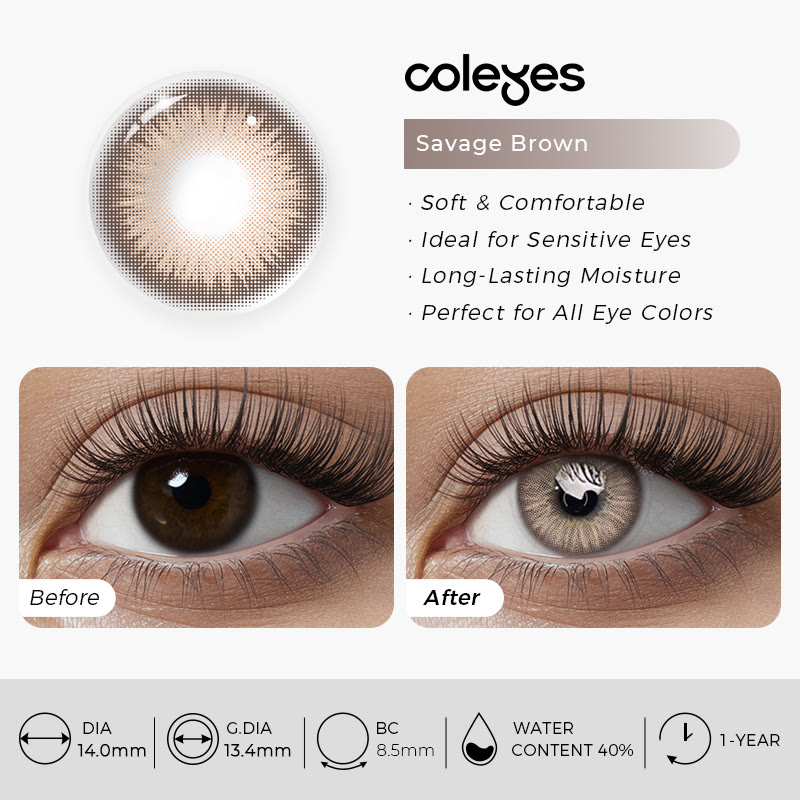 Coleyes Savage Brown Yearly Prescription Colored Contacts - image 9