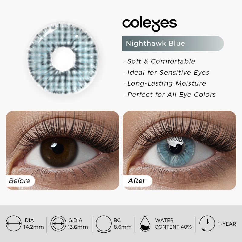 Coleyes Nighthawk Blue Yearly Prescription Colored Contacts - image 8