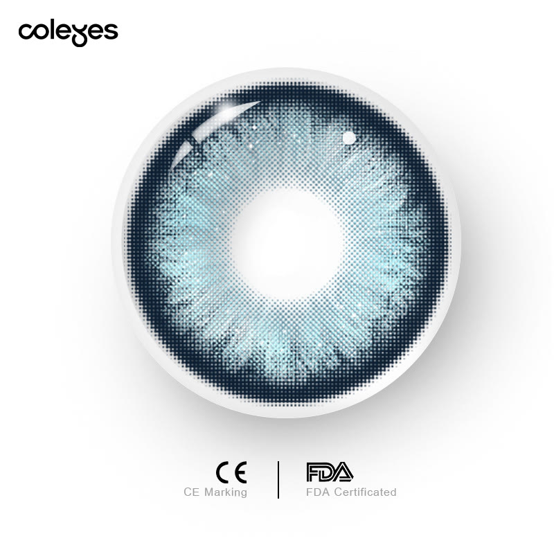 Coleyes Glittering Blue Yearly Prescription Colored Contacts - image 7