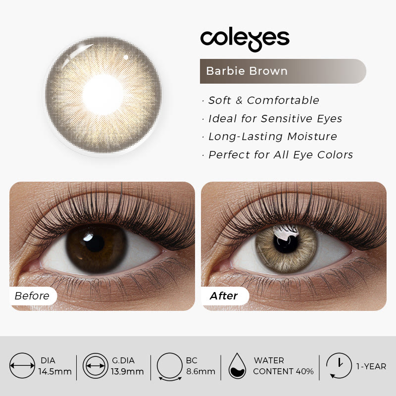 Coleyes Barbie Brown Yearly Prescription Colored Contacts - image 5