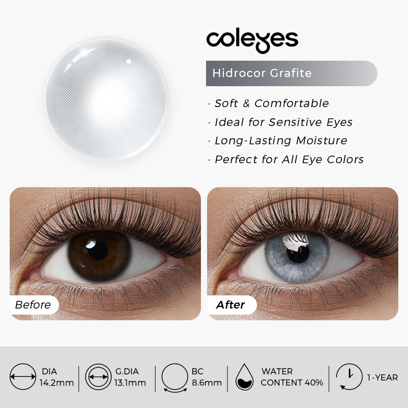 Coleyes Hid Grafite Prescription Yearly Colored Contacts - image 6