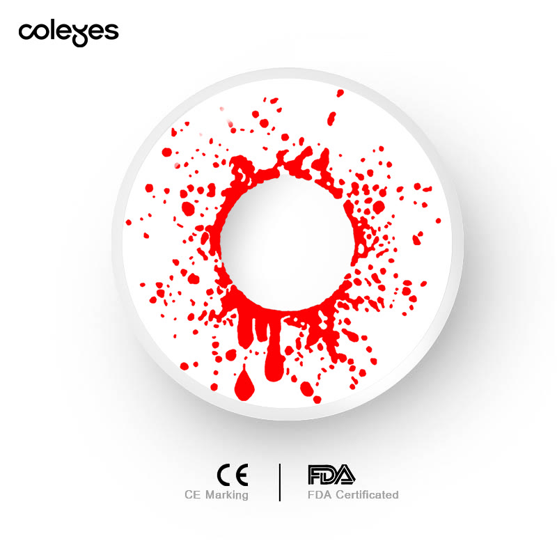 Coleyes Zombie Walking Dead Red Yearly Prescription Cosplay Colored Contacts - image 5
