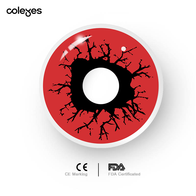 Coleyes Scary Blood Red Yearly Prescription Cosplay Colored Contacts - image 5